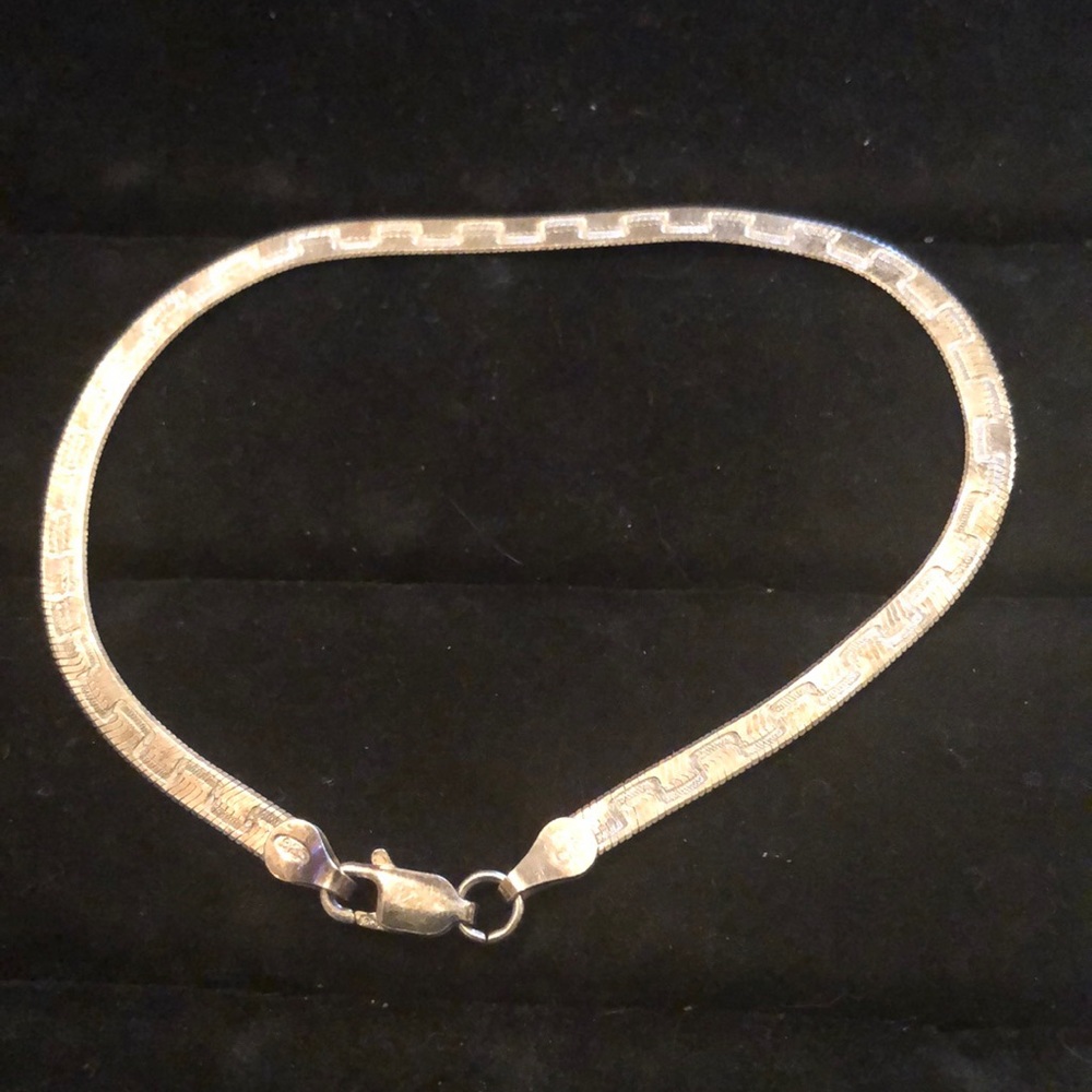 Sterling Silver Engraved Bracelet 7.25” #57